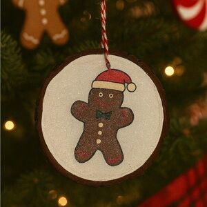 Charming Gingerbread Ornament with Red and Brown Details